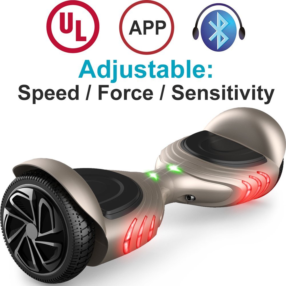 TOMOLOO Hoverboard with LED Light Twowheel Self Balancing