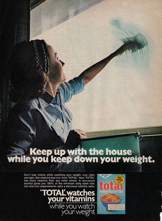 Propaganda machista do ceral Total, veiculada nos Estados Unidos nos anos 80.