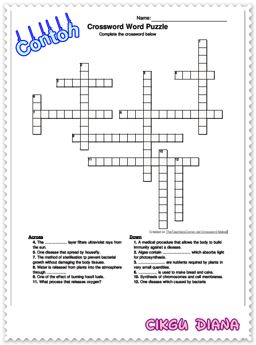 All About Science Cikgu Diana: Crossword Puzzle Maker