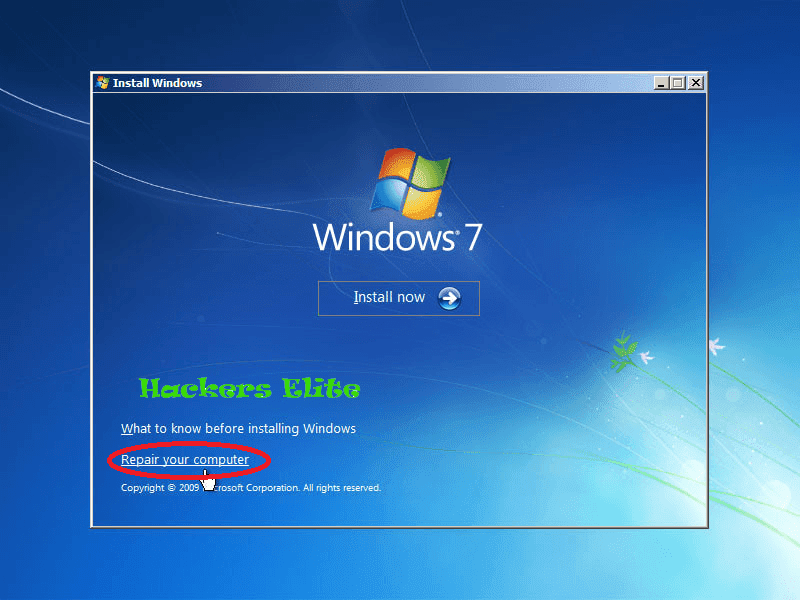 Hack Windows XP/7 administrator password Hackers Elite