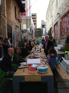 Dinner in downtown Austin alley