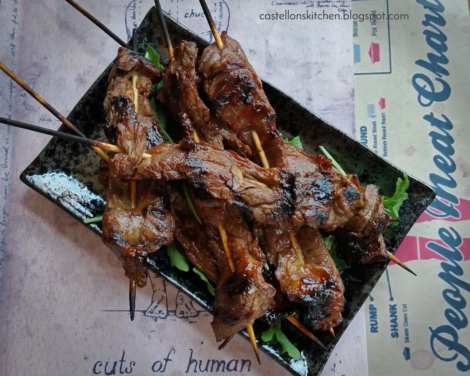 Castellon's Kitchen Skewered Epidermis (Skirt Steak Skewers)
