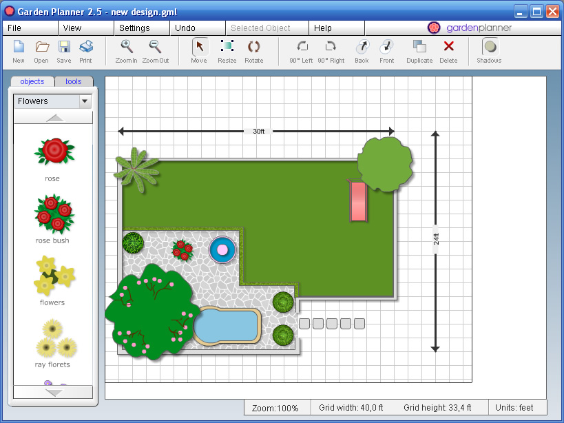 برنامج تصميم الحديقة Garden Planner Green Lines
