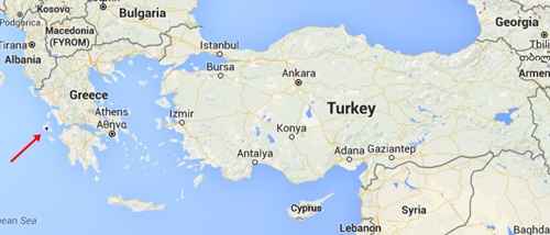 Kefalonya Adasi Harita ve Yunanistan