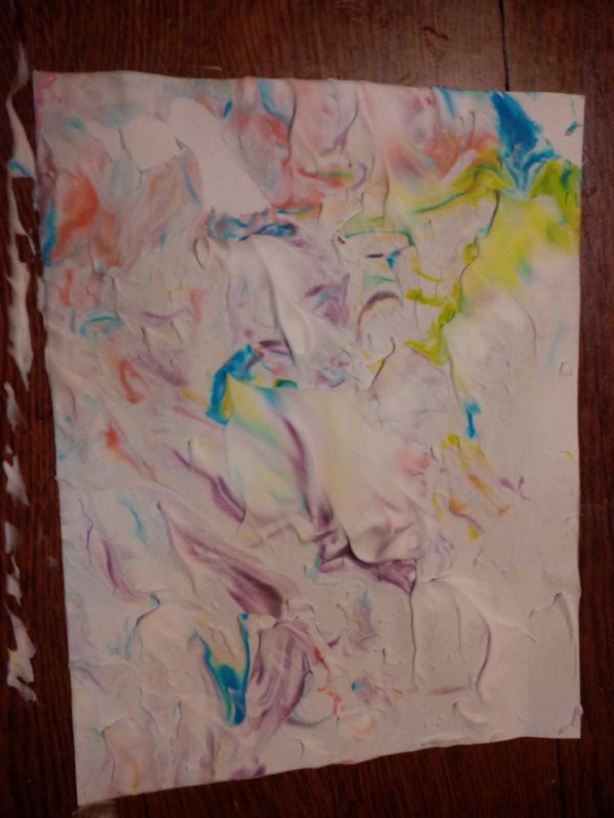 Baby and Me Shaving Cream Swirl Art Father's Day Craft Idea