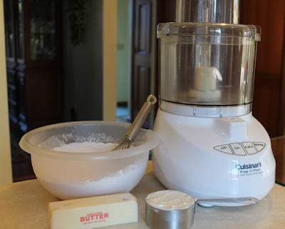 A few simple ingredients are used to make pie dough.