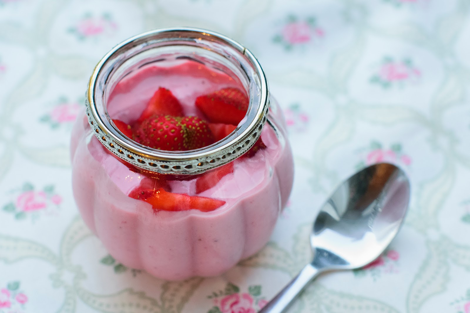Helado fit de fresa