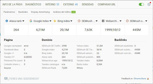 seoquake analiza tu sitio