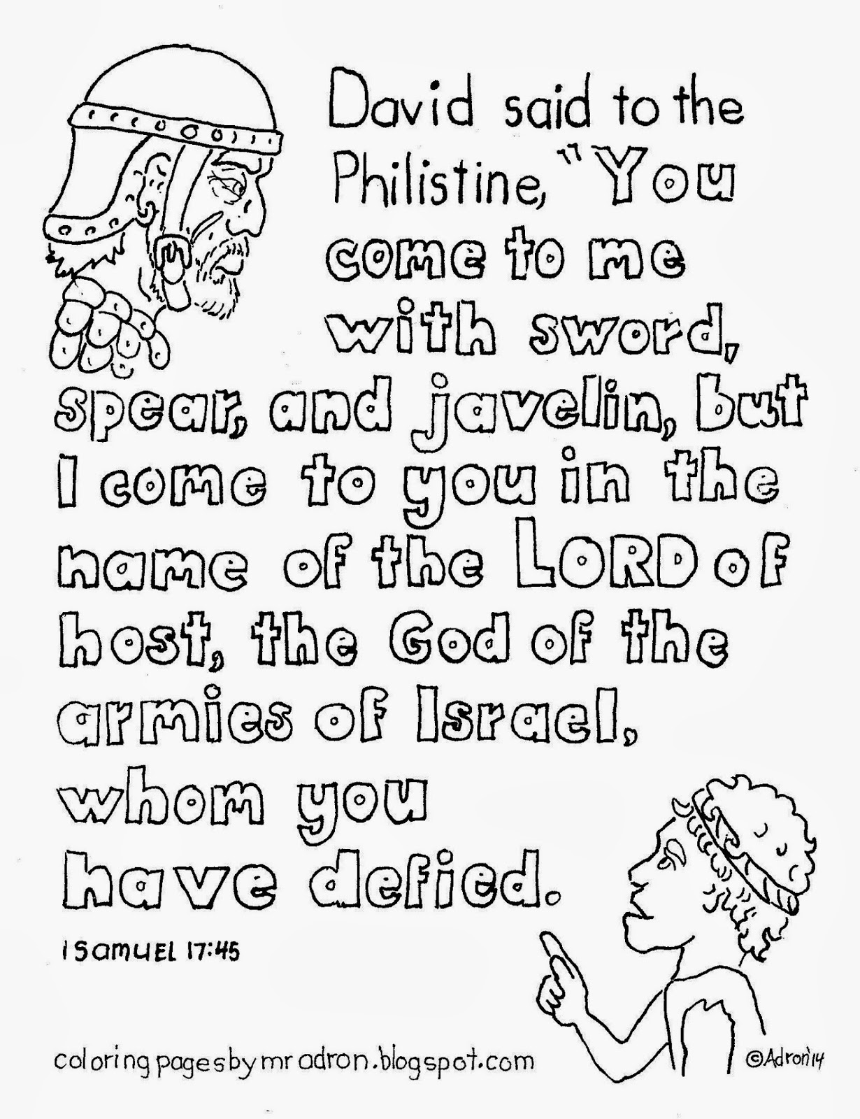 david coloring pages bible verses - photo #11