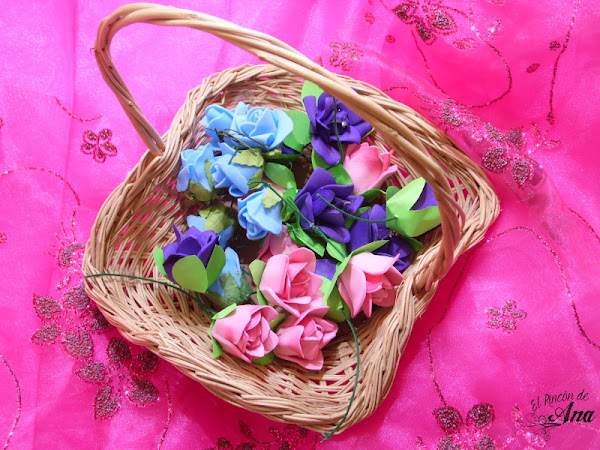 Tiara para disfraz con rosas de fomi
