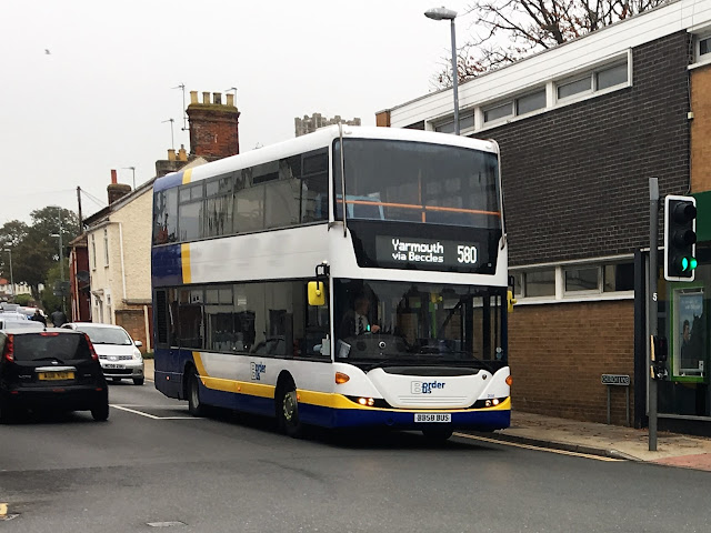 BorderBus Scania OmniCity BB58BUS works the 580 service yesterday
