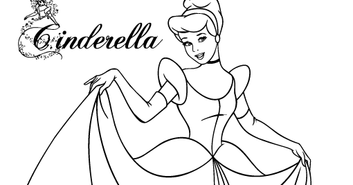 Gambar Mewarnai Cinderella Dan Pangeran Gambar Mewarnai