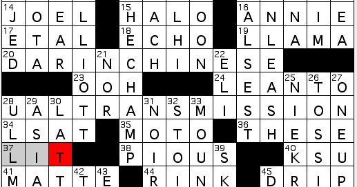 Crossword Clues Starting With L