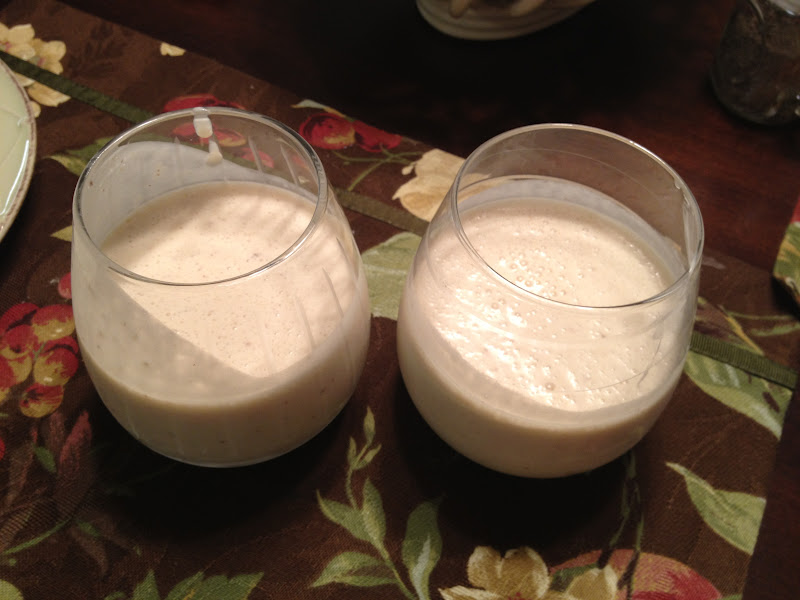 Small Doses Peanut Butter, Banana, and Flax Seed Smoothies