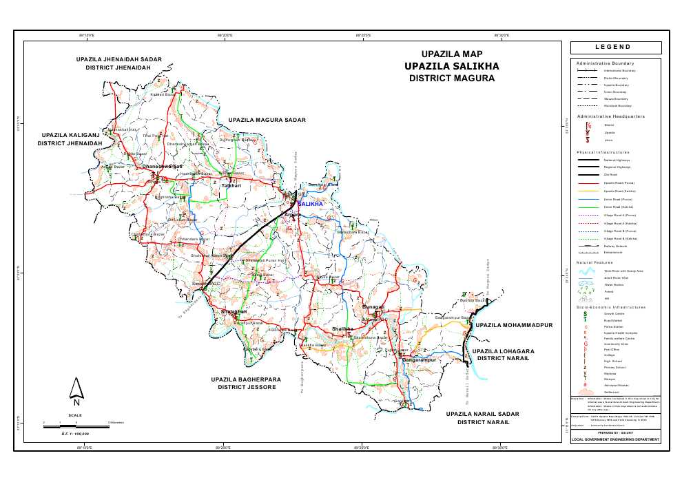 Shalikha Upazila Map Magura District Bangladesh