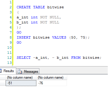 Sql Server knowledge sharing blog: BitWise Operators in SQL SERVER