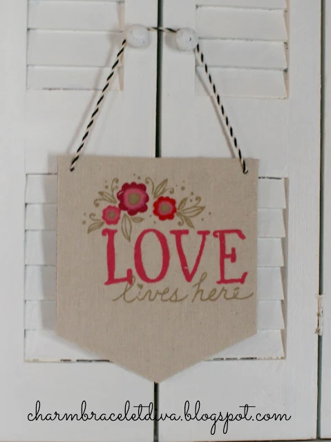 Love lives here painted canvas banner from Target