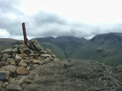 Haystacks summit cairn with Great Gable