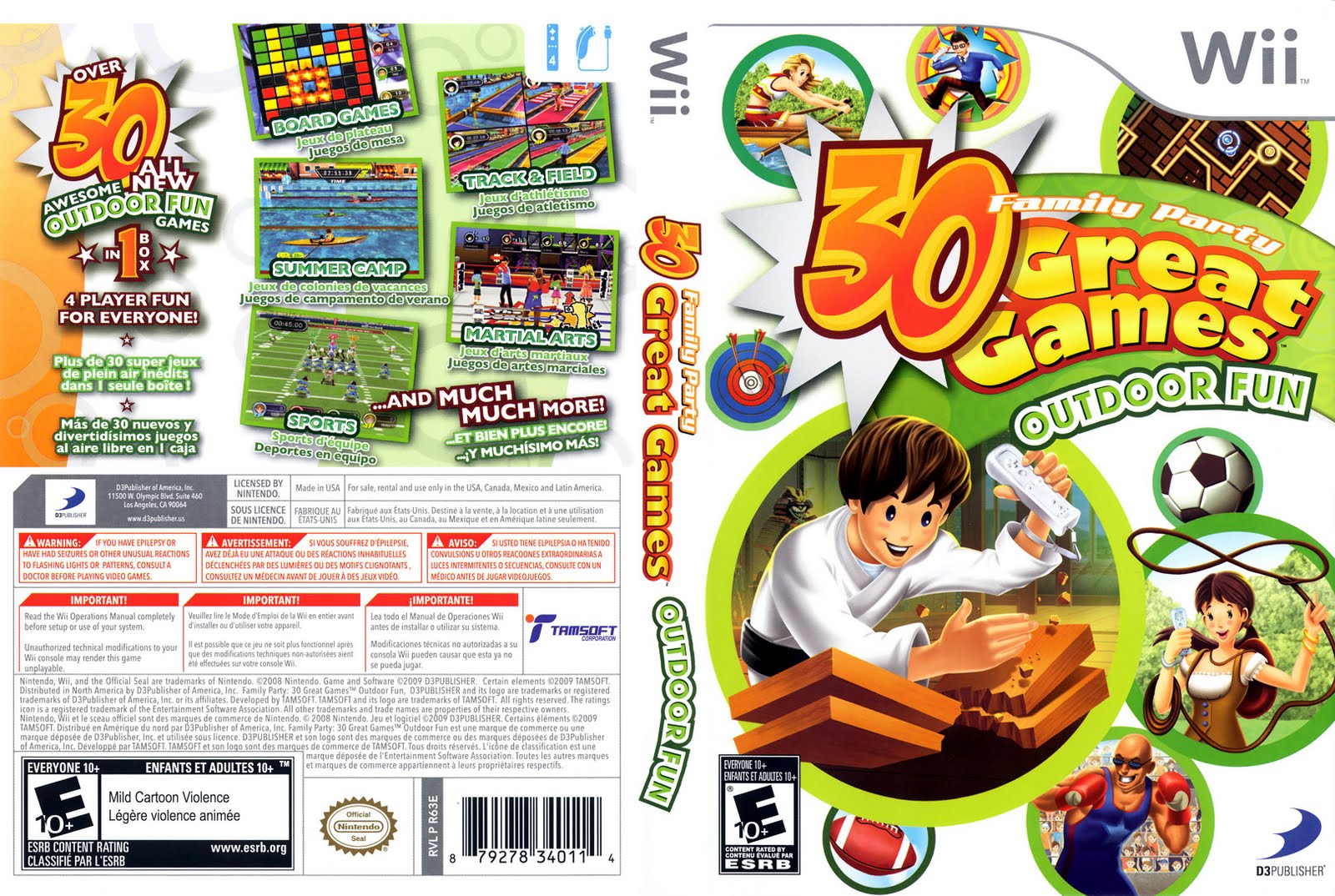 Caratula de 30 Great Games Outdoor Fun Wii (DVD) Super Caratulas y Covers Gratis