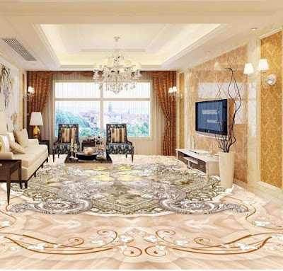 Best 3D epoxy flooring design images for living room 2019