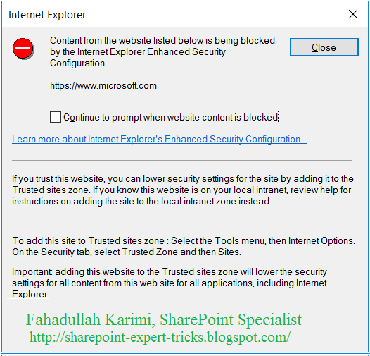 SharePoint Tips and Tricks Error The tool was unable to download