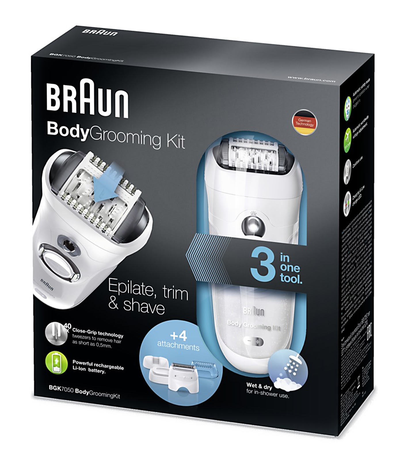 BRAUN BODY GROOMING KIT EPILATE, TRIM & SHAVE THE MALE GROOMING REVIEW