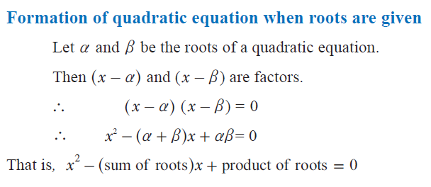 OMTEX CLASSES: Formation of quadratic equation when roots are given