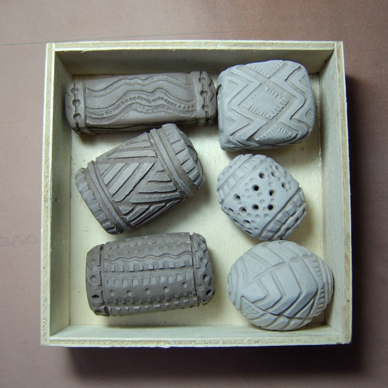 Hand Carved Ceramic Beads