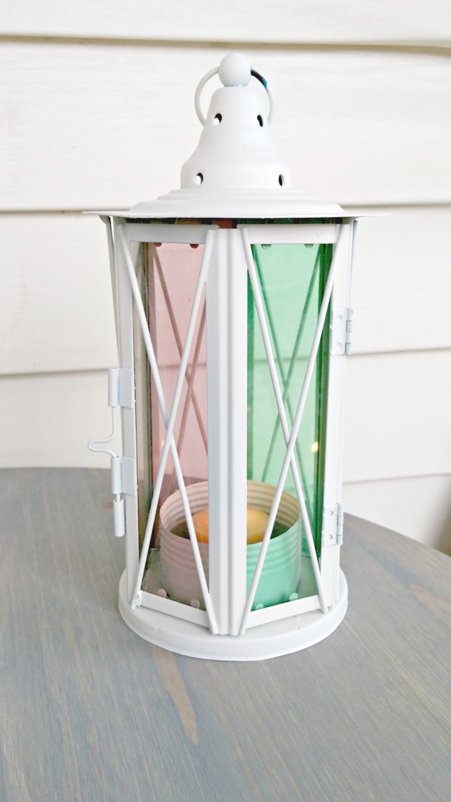 Outdoor Lantern Makeover with Krylon Stained Glass Spray Paint Little