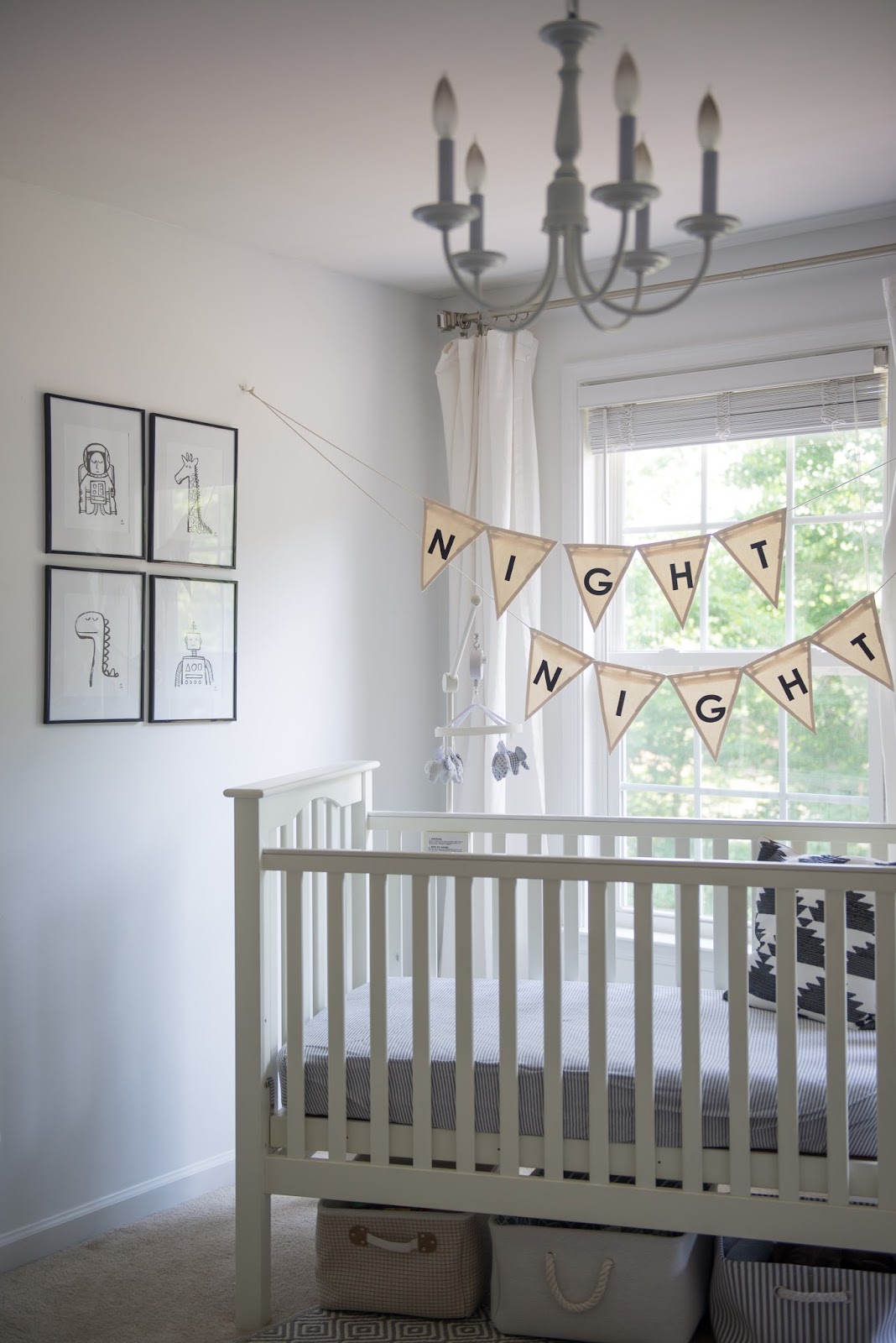 Domestic Fashionista Our Updated Nursery Gray and White Neutral Boys