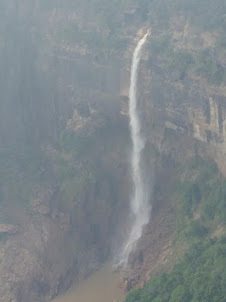 Nohkalikai waterfalls in Cheerapunji in Meghalaya.