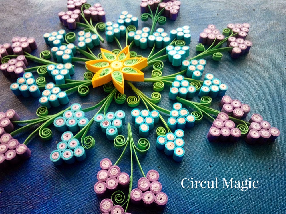 Quilling kaleidoscope cu muscari zambilute Circul Magic