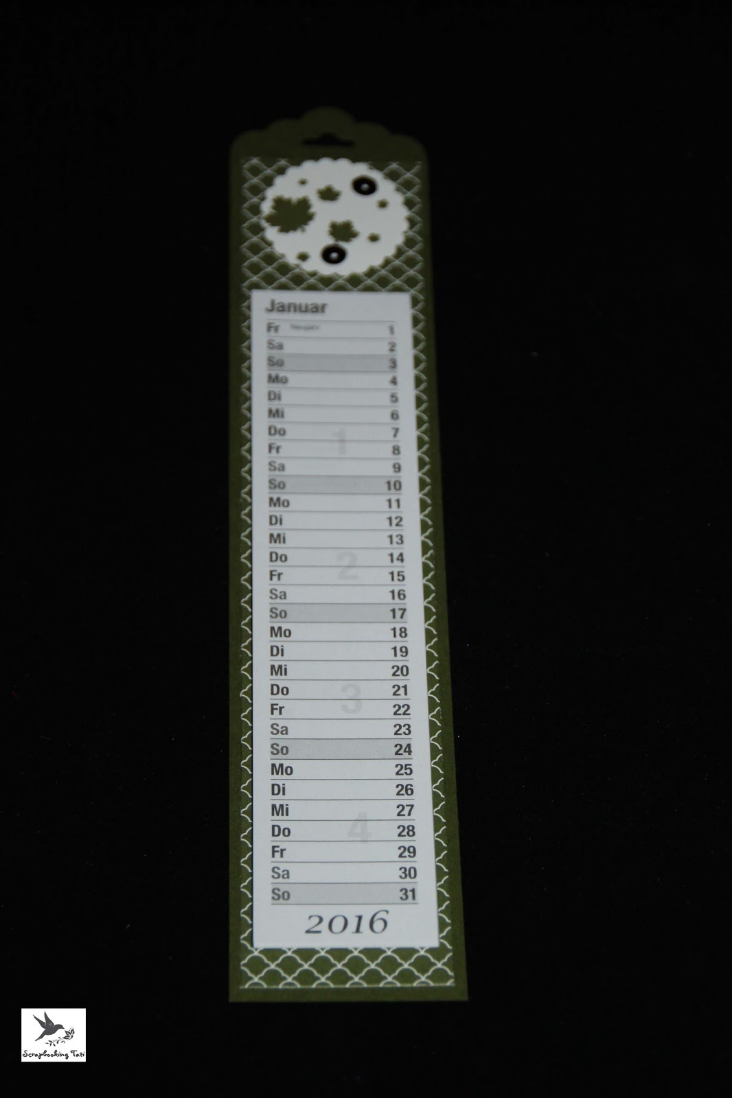 Scrapbooking Tati: Mini Kalender im "Lang-Format"