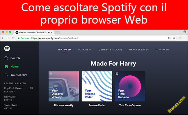 Come ascoltare Spotify con il proprio browser Web