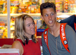 Justine Henin with Husband