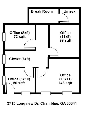 Office spaces available for rent - floor plan