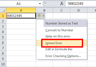 Tips Mengatasi Angka Nol (0) Di Depan Yang Tidak Terlihat/Muncul Di