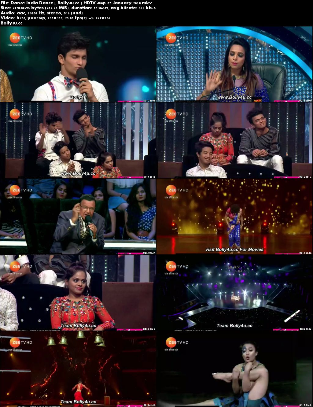 Dance India Dance HDTV 200MB 480p 07 January 2018 Download