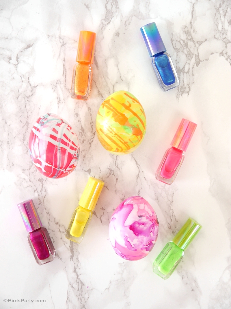 DIY Nail Polish Marbled Easter Eggs Party Ideas Party Printables Blog