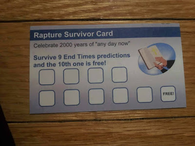 Rapture Punch Card: Survive 9 end of times events and the 10th one is free