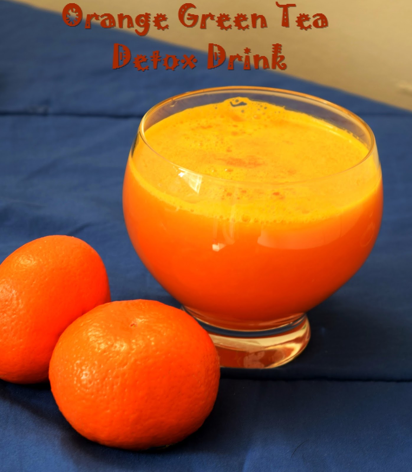Orange and Green Tea Cooler Tasty Detox Drink for Weight Loss