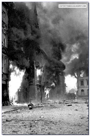  Warsaw burns during  Uprising 1944