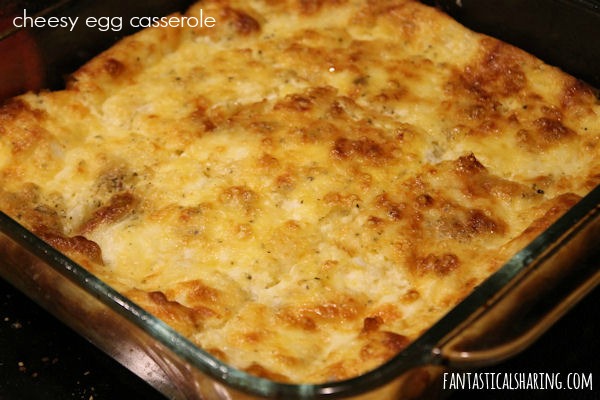Cheesy Egg Casserole #breakfast #egg #casserole #recipe