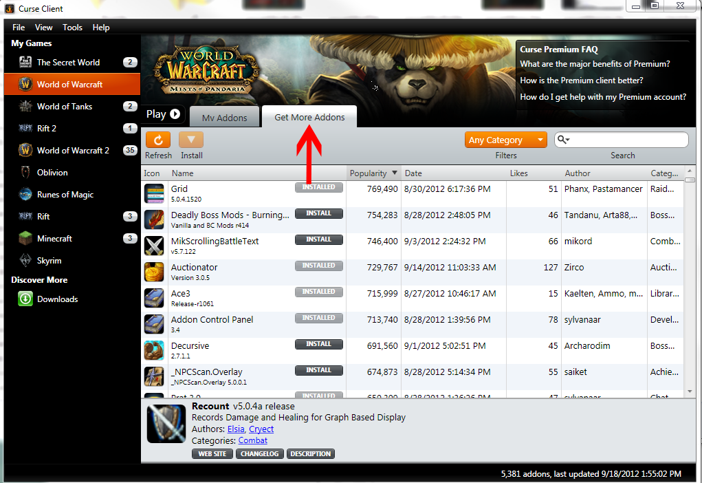 Curse Client Not Updating Addons