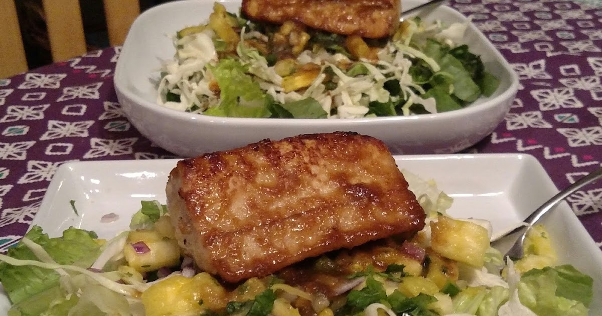 Mom, What's For Dinner? Honey Ginger Glaze Ono and Pineapple Salsa
