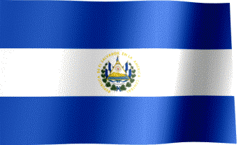 The waving flag of El Salvador (Animated GIF) (Bandera de El Salvador)