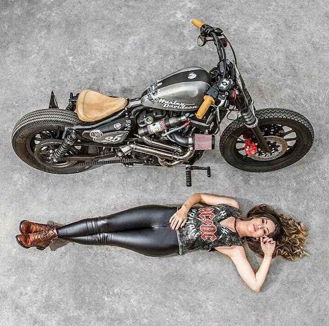 Tired Now - Harley Davidson bobber girl
