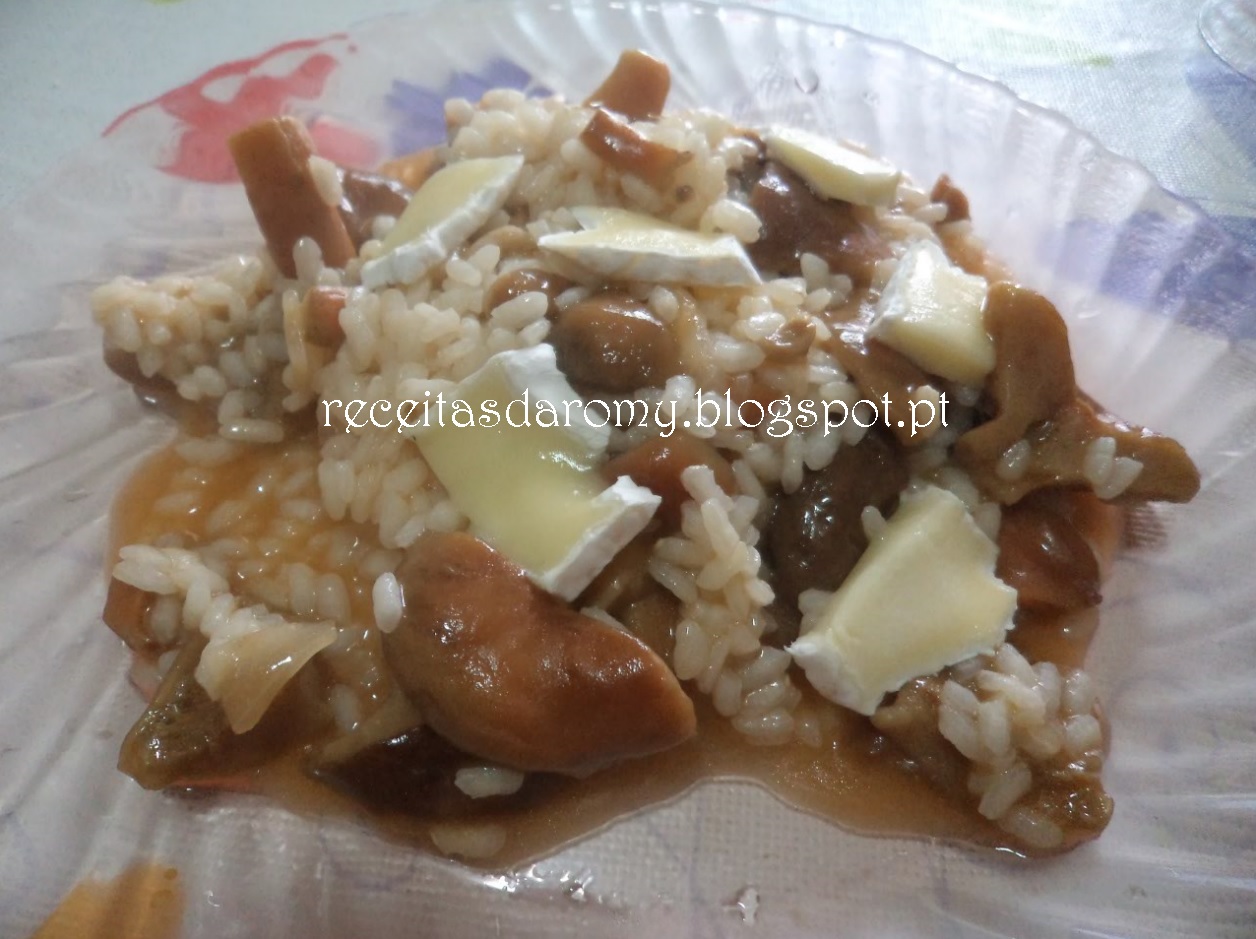 Risotto de miscaros com queijo brie