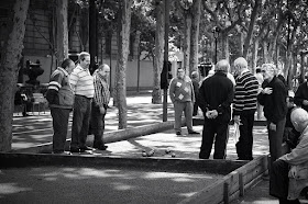 Old men playing La Petanca, Passeig de Lluis Companys, Barcelona