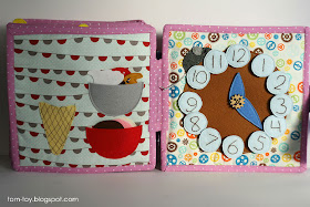 Quiet book for Caitlyn, busy book, gift for children, icecream cone, clock, развивающая книжка, мороженое, часы